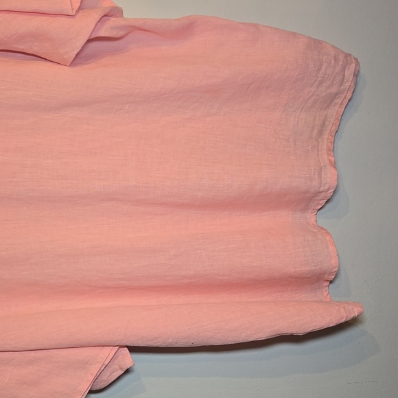 Flax By Jeanne Engelhart Linen Short Sleeved Button Down Shirt NWOT - Picture 8 of 11